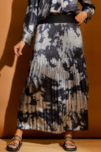 Blue/Silver Pleat Maxi Skirt Blue/Silver S