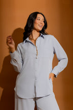 Pale Blue Bustier Shirt Pale Blue
