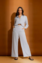 Pale Blue Wide Leg Pant Pale Blue