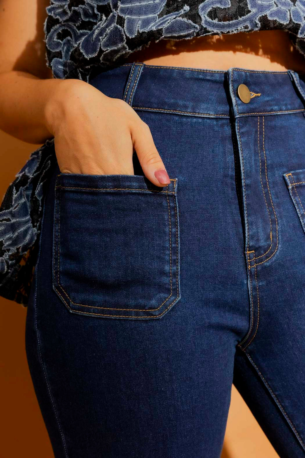 Dark Denim Stretch Pocket Jean Dark Denim