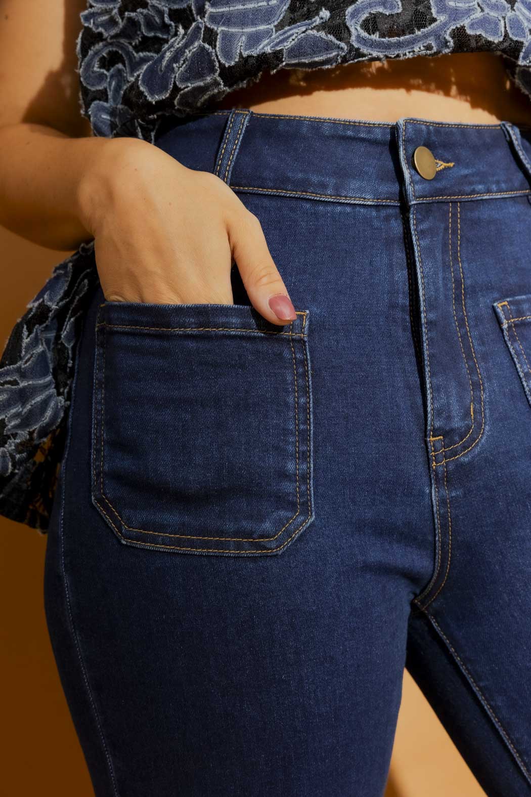Dark Denim Stretch Pocket Jean Dark Denim
