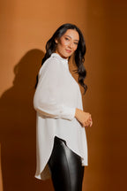 White Piped Blogger Shirt
