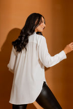 White Piped Blogger Shirt