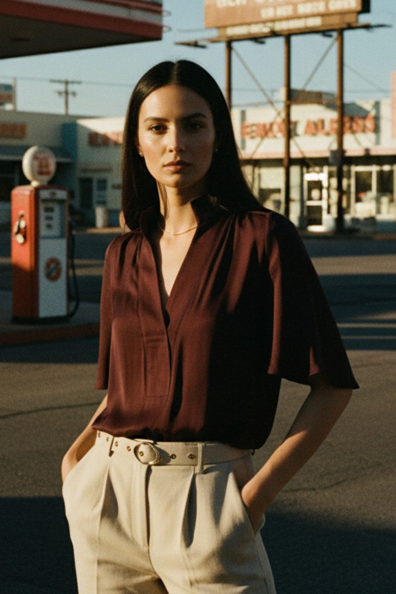 Chocolate Milan Fluted Blogger Shirt