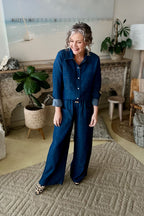 Dark Denim Tencel Cargo Pant