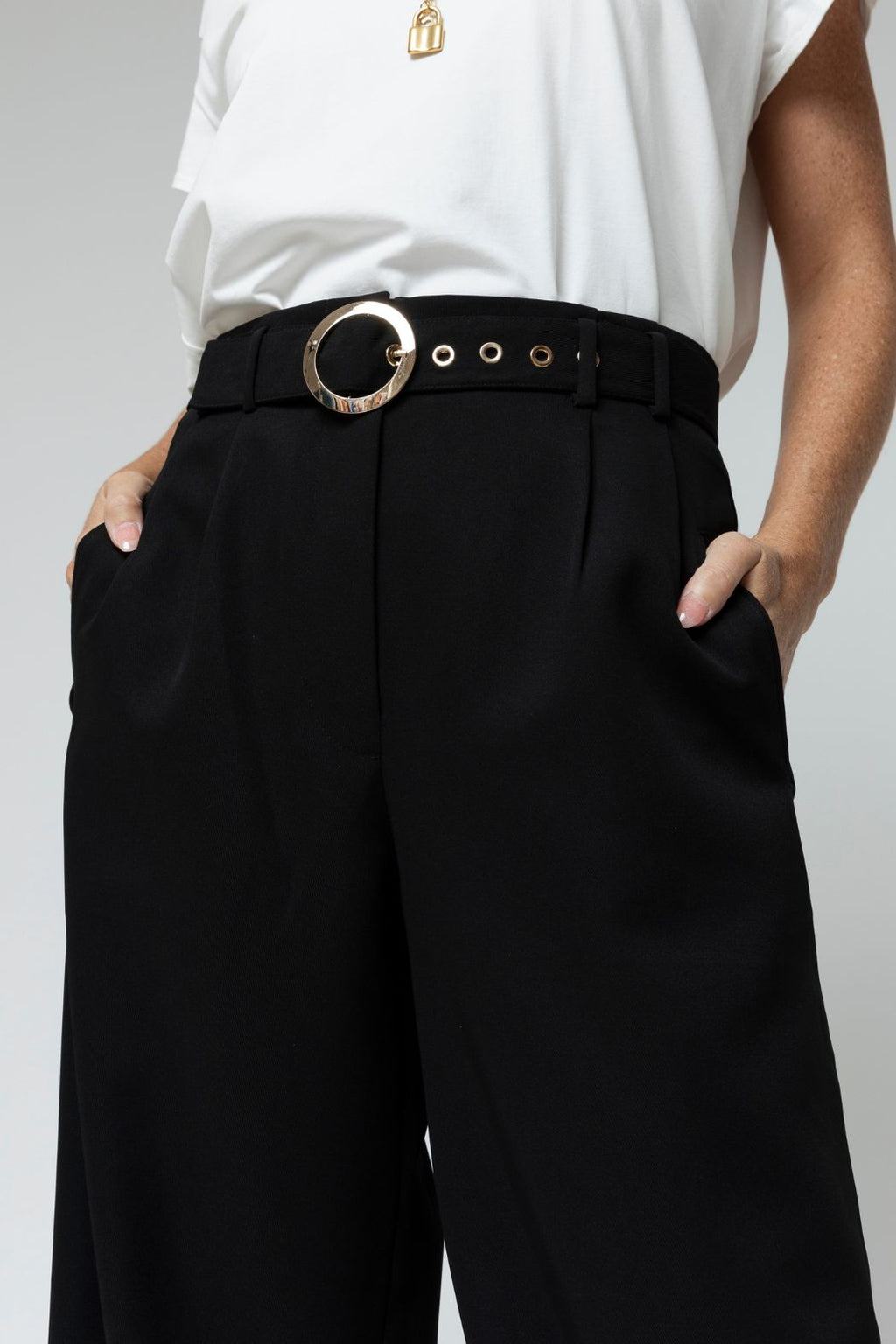 Black Cleo Belt Pant