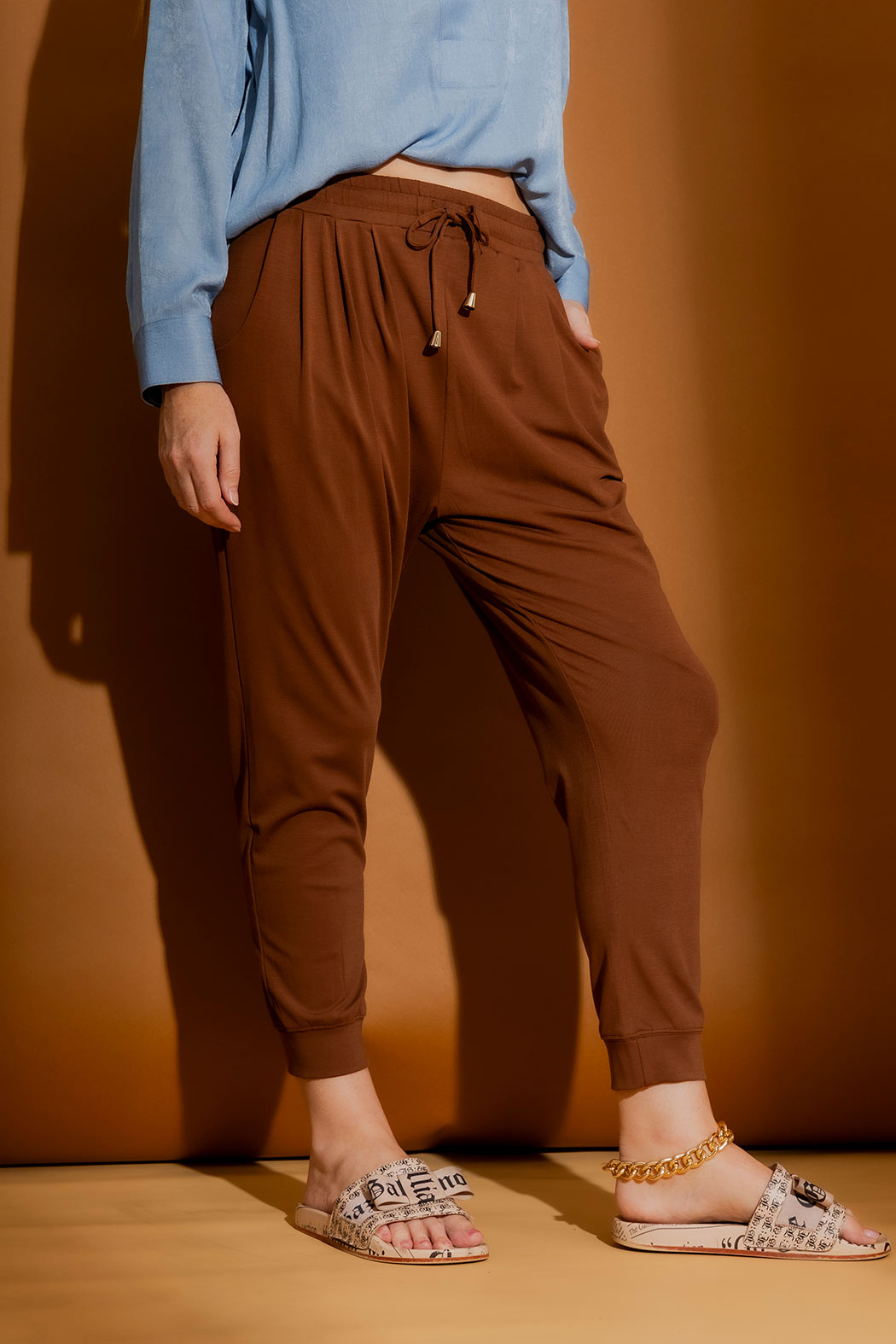 Rich Brown Slouch Pant Brown