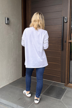 Grey Marle Embroidered Tee