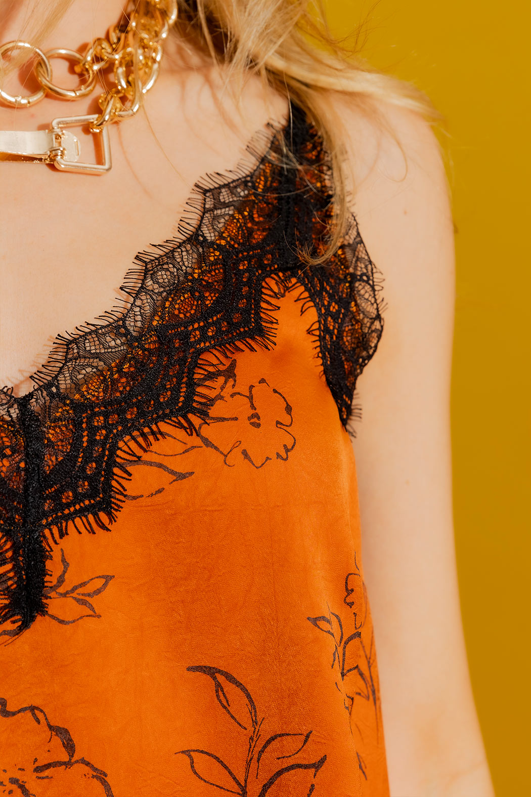 Tan/Black Lace Cami