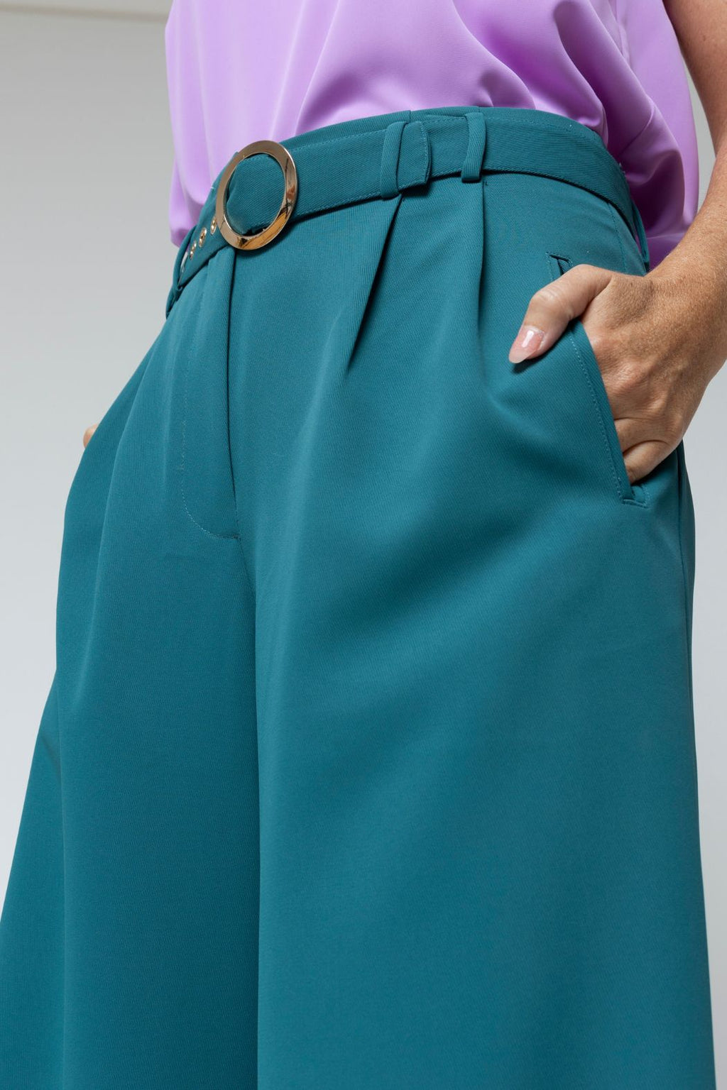 Teal Cleo Belt Pant - Final Sale