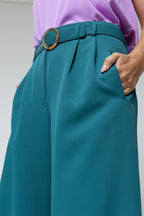 Teal Cleo Belt Pant - Final Sale