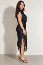 Black Glow Madrid Bias Skirt