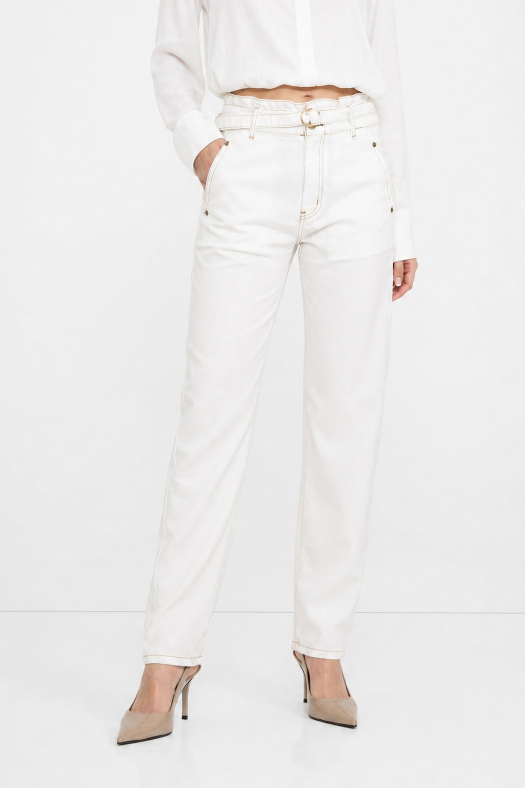 White Denim Paperbag Jean