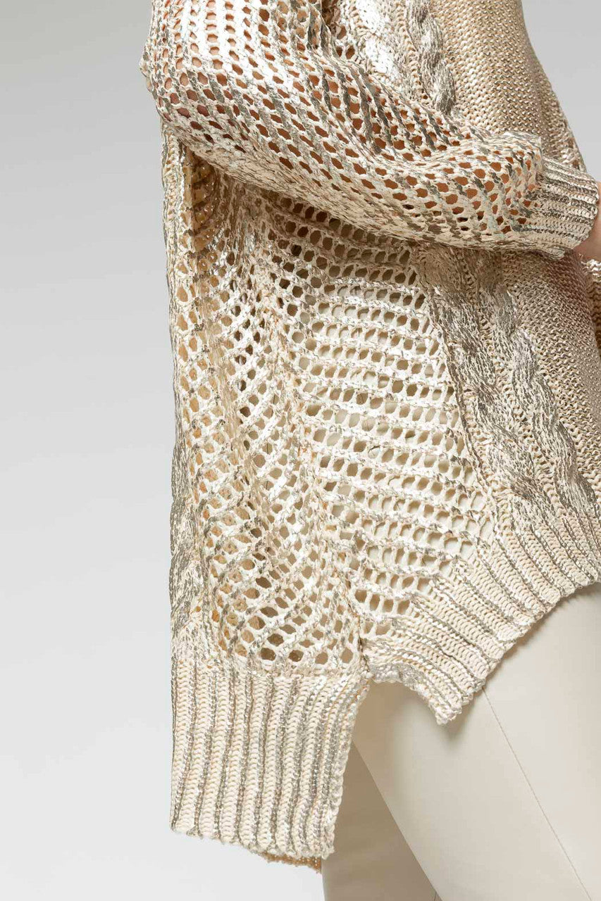 Gold Foil Crochet Jumper