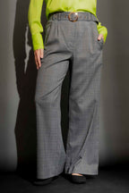 Grey Check Lurex Cleo Pant Grey Check