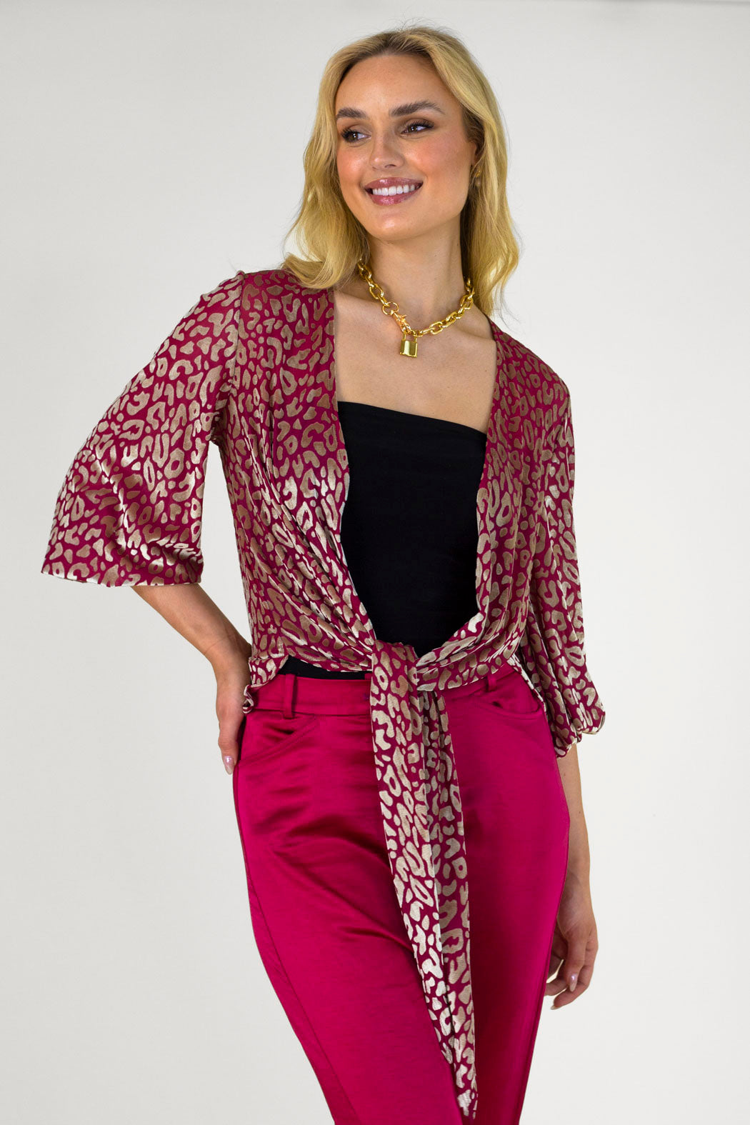 Pink Gold Tie Top - Final Sale