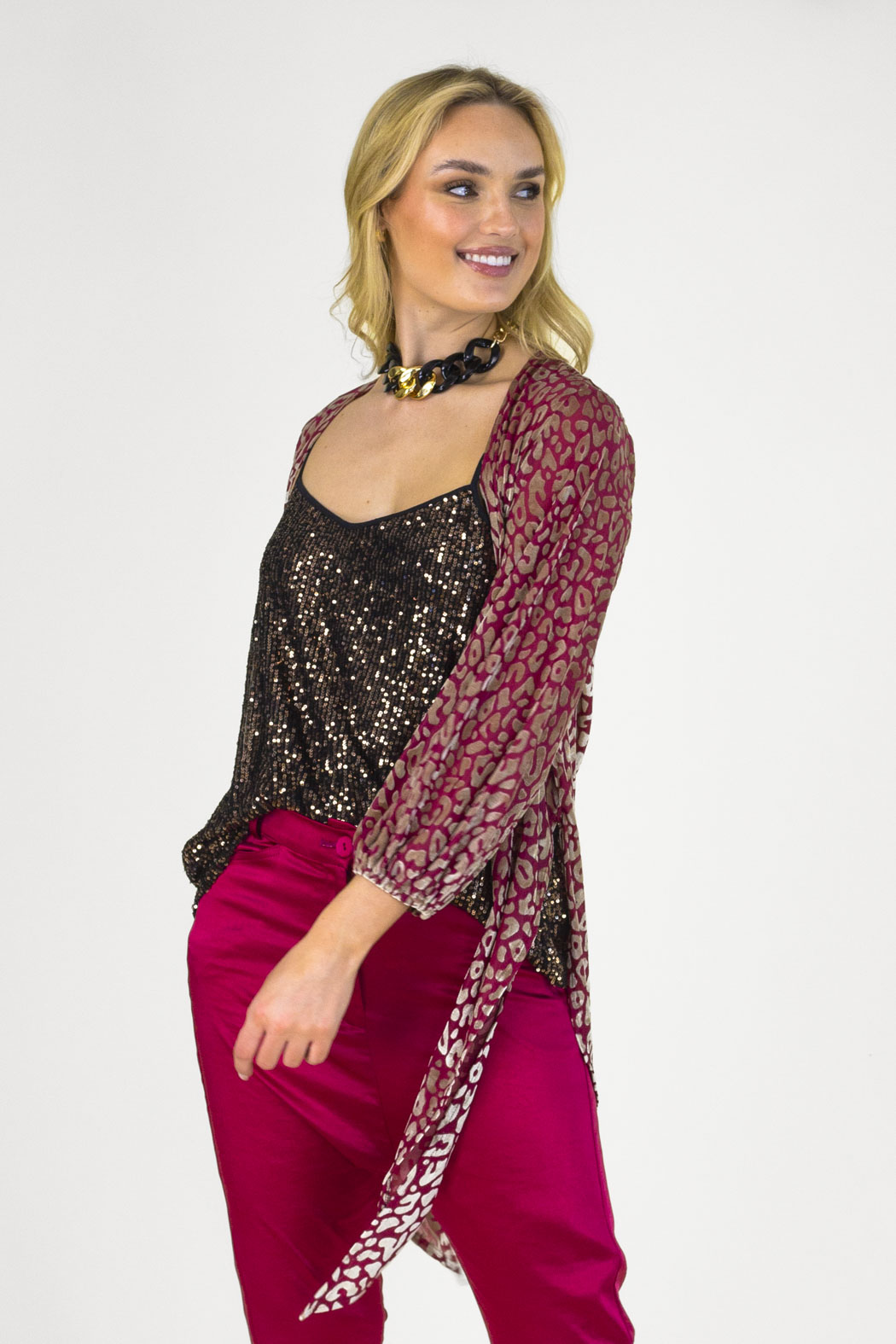 Pink Gold Tie Top - Final Sale
