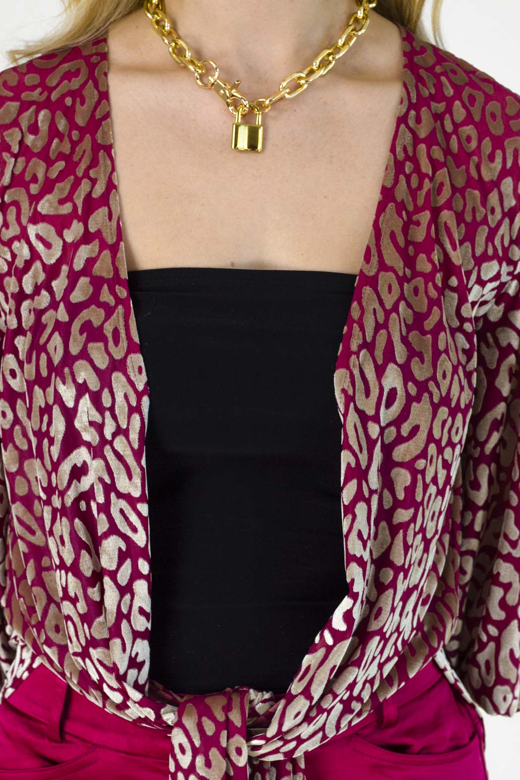 Pink Gold Tie Top - Final Sale