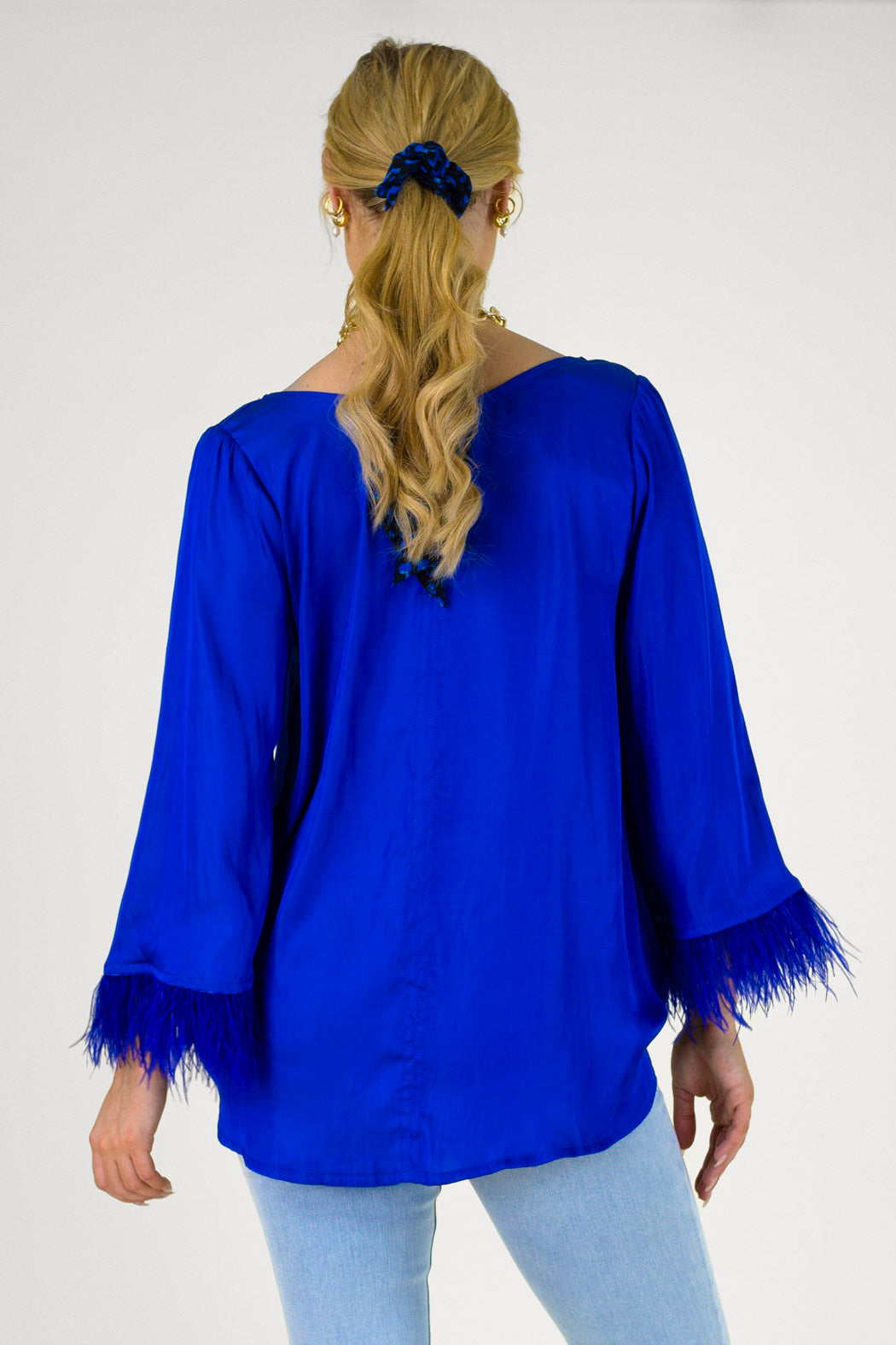 Cobalt Silky Feather Top - Final Sale