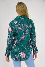 Jade Pink Silky Piping Shirt - Final Sale