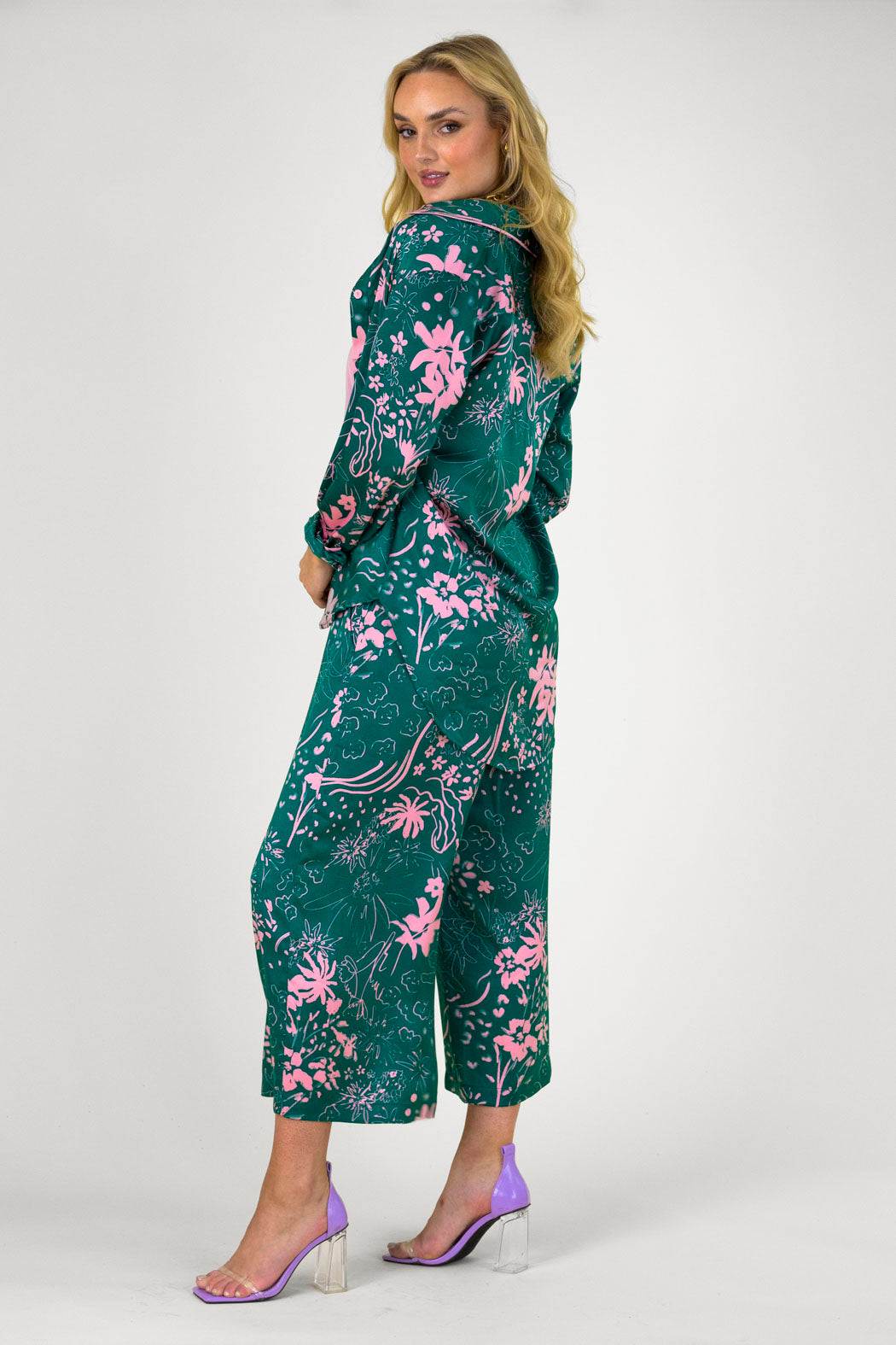 Jade Pink Silky Piping Shirt - Final Sale