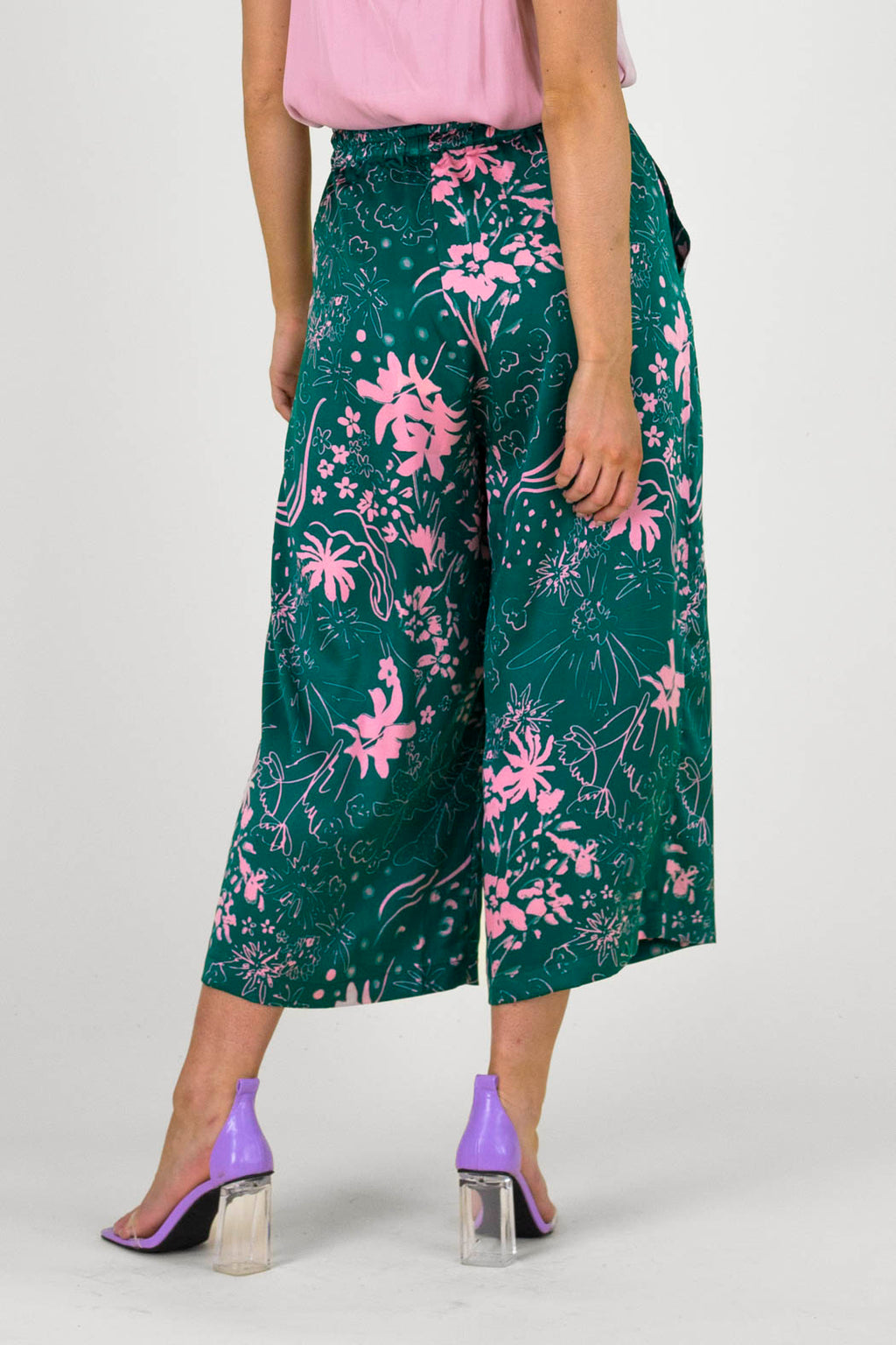Jade Pink Silky Crop Culottes - Final Sale