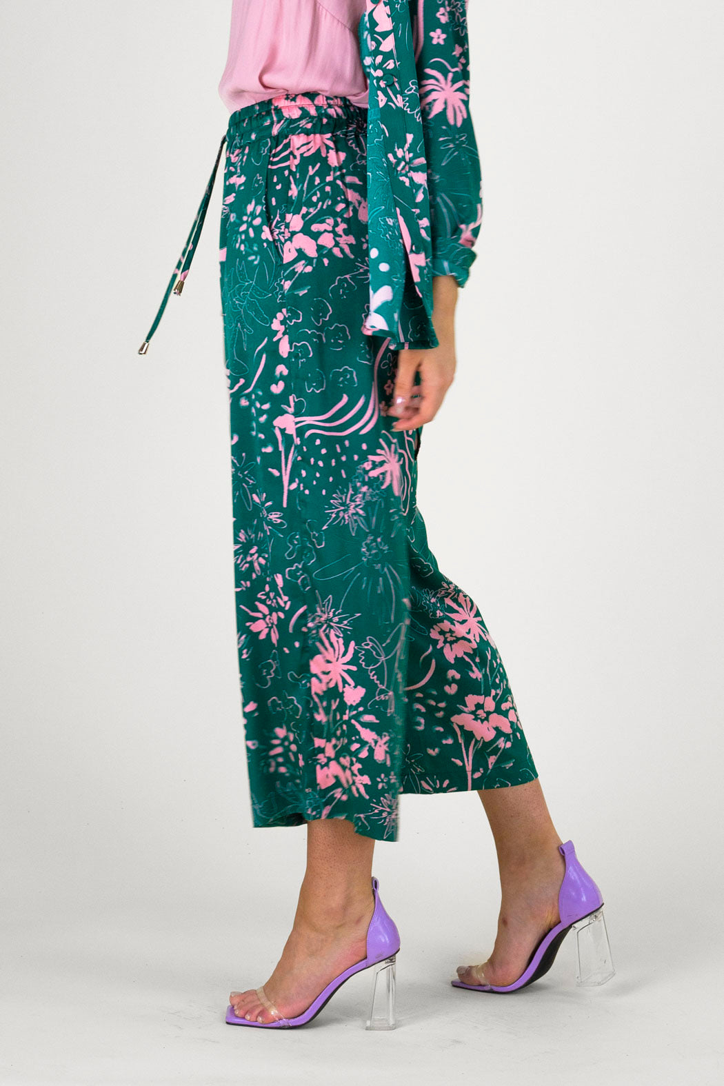 Jade Pink Silky Crop Culottes - Final Sale