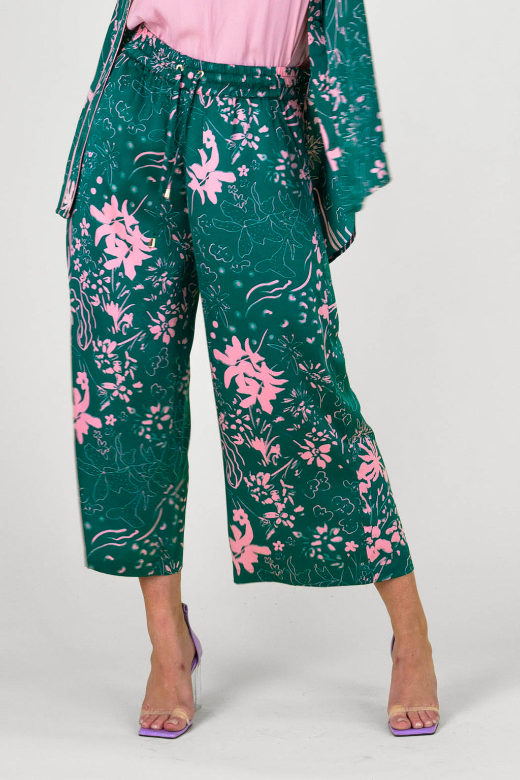 Jade Pink Silky Crop Culottes - Final Sale