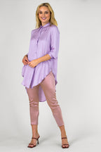 Lilac Boyfriend Maxi Shirt - Final Sale