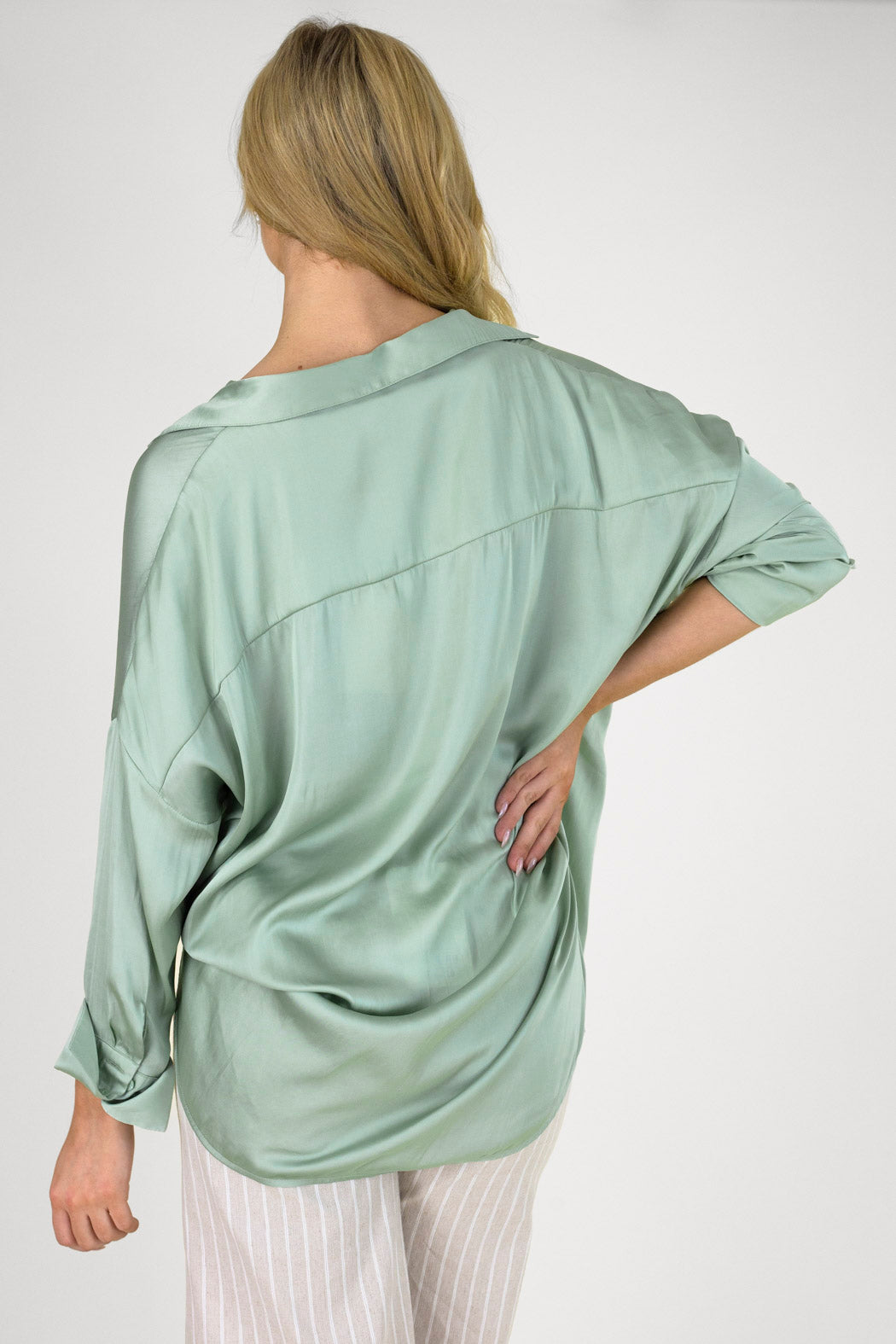Mint Silky Blake Shirt - Final Sale