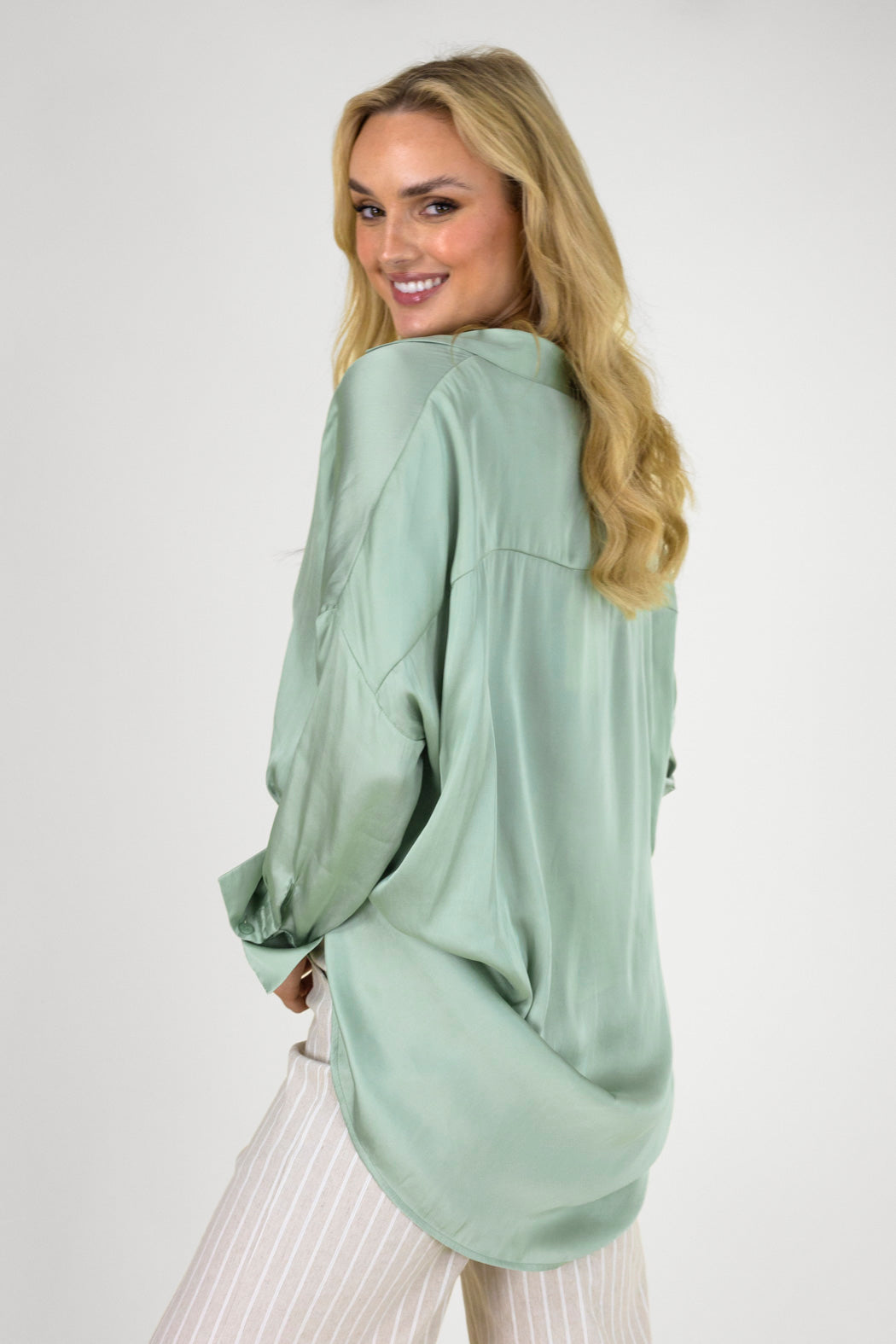 Mint Silky Blake Shirt - Final Sale