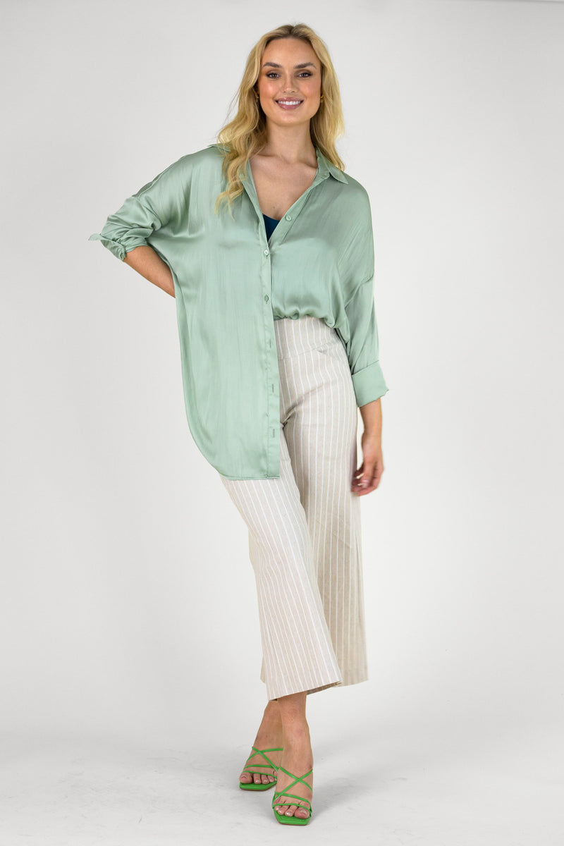 Mint Silky Blake Shirt - Final Sale