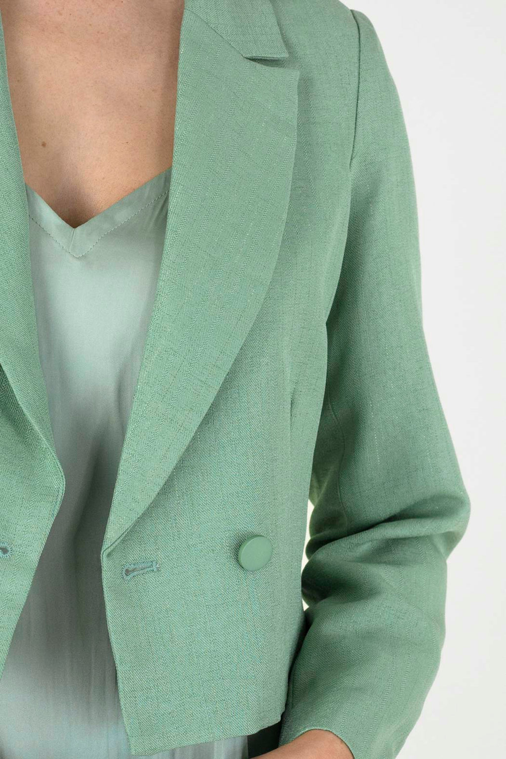 Pinstripe Crop Blazer 30147 H
