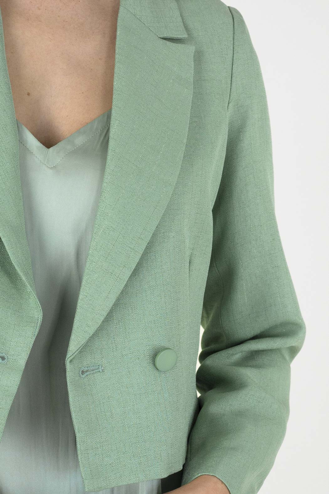 Pinstripe Crop Blazer 30147 H