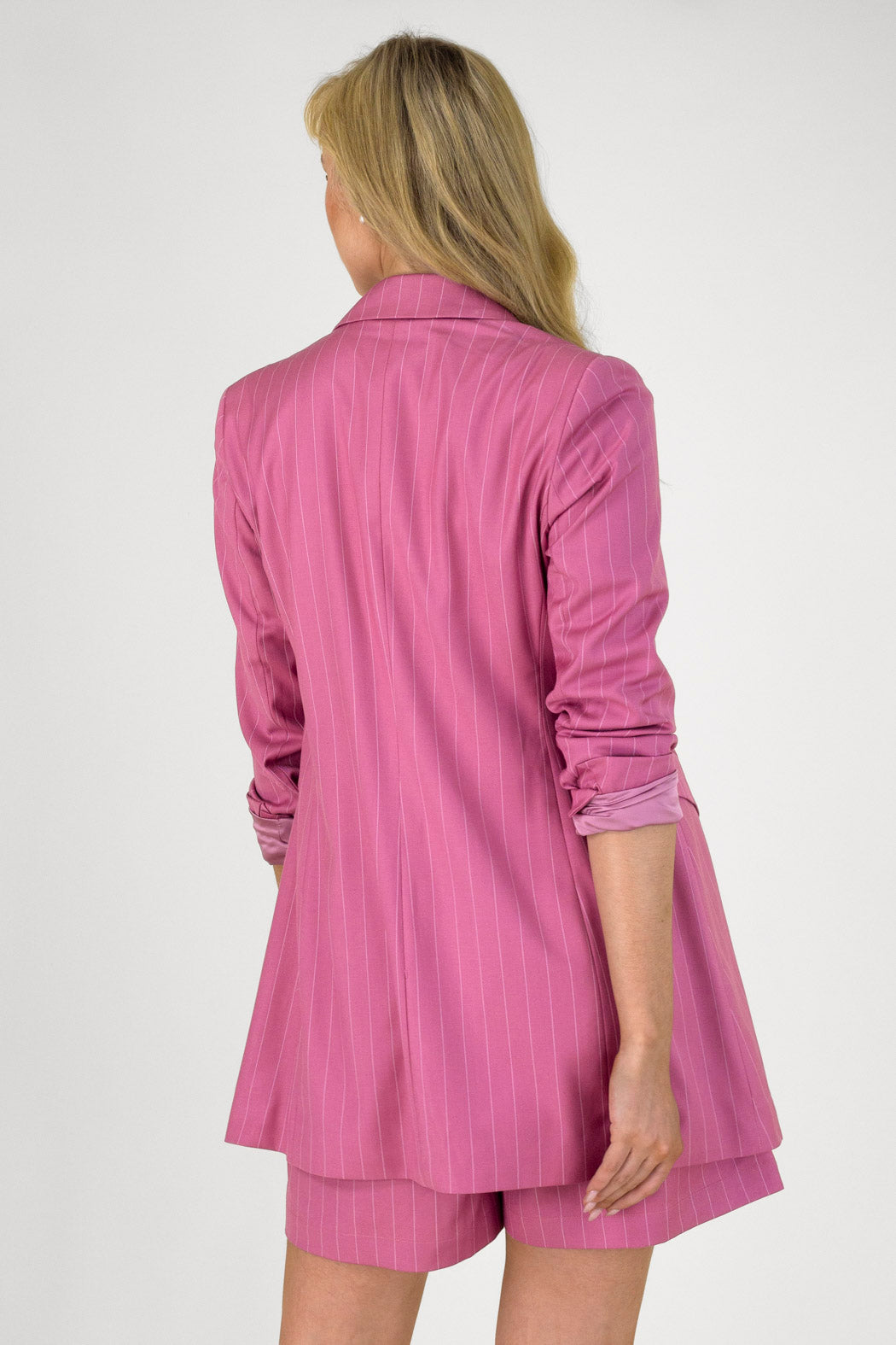 Strawberry Pinstripe Longline Blazer - FINAL SALE