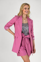 Strawberry Pinstripe Paperbag Short - NT