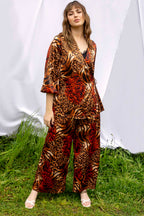 Orange Animal Silky Long Culottes - FINAL SALE