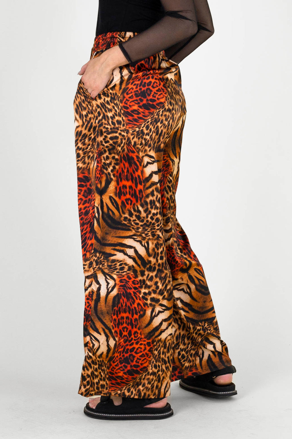 Orange Animal Silky Long Culottes - FINAL SALE
