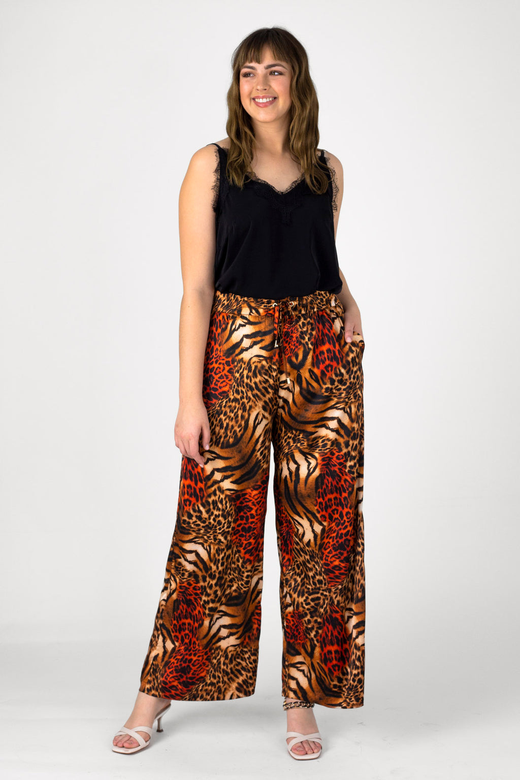 Orange Animal Silky Long Culottes - FINAL SALE