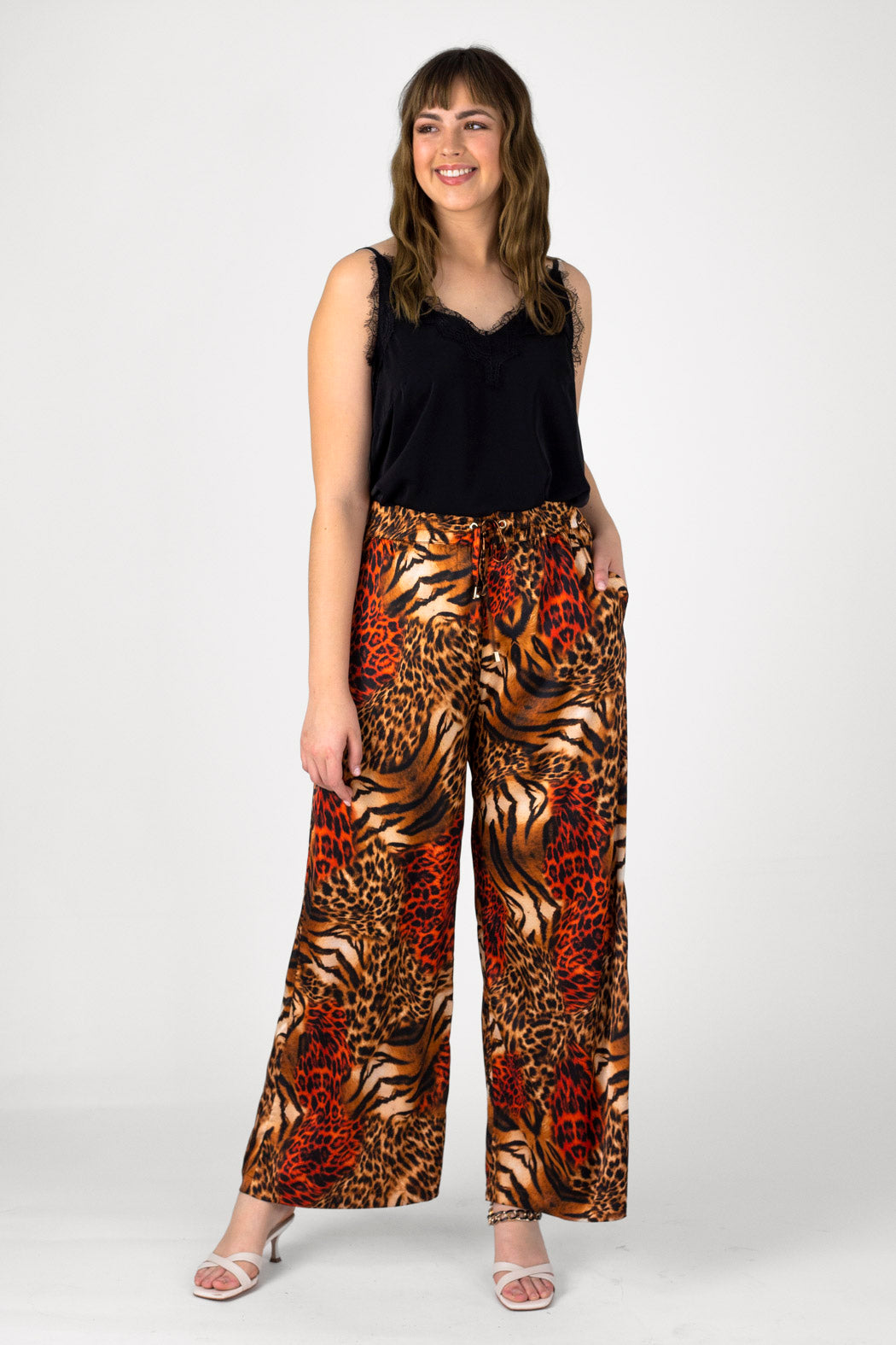 Orange Animal Silky Long Culottes - FINAL SALE