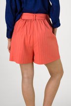Peach Pinstripe Paperbag Short - NT