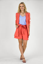 Peach Pinstripe Paperbag Short - NT