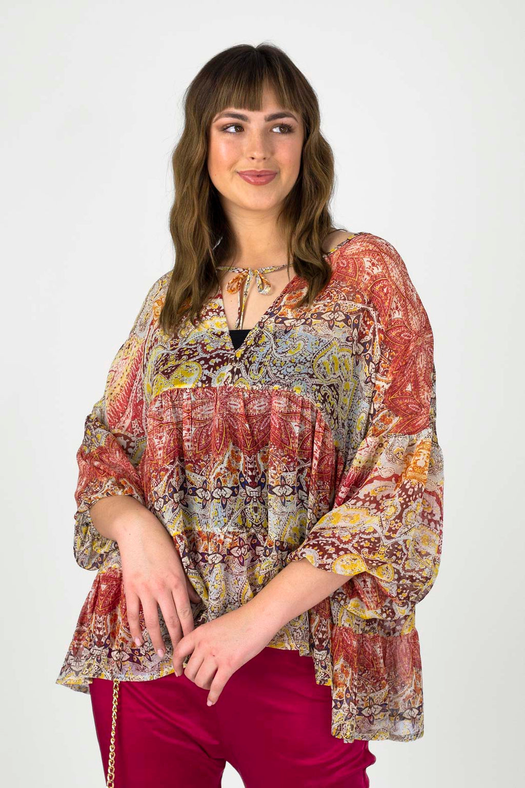 Red Tiered Blouse - FINAL SALE