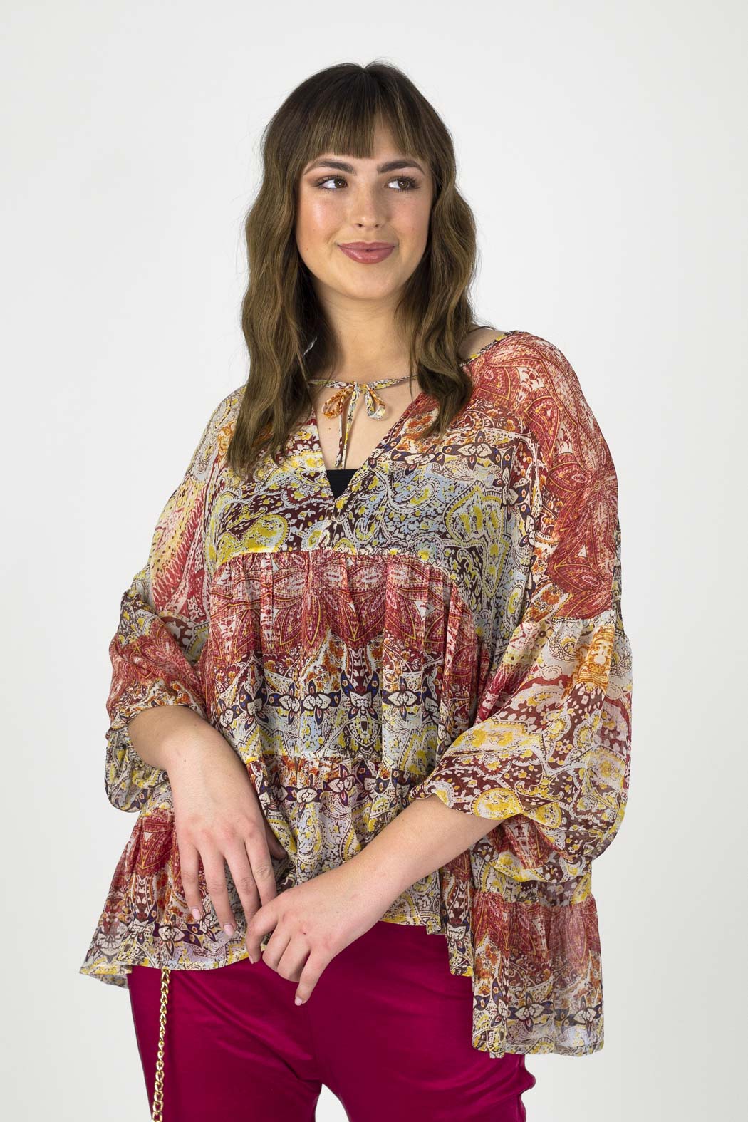 Red Tiered Blouse - FINAL SALE