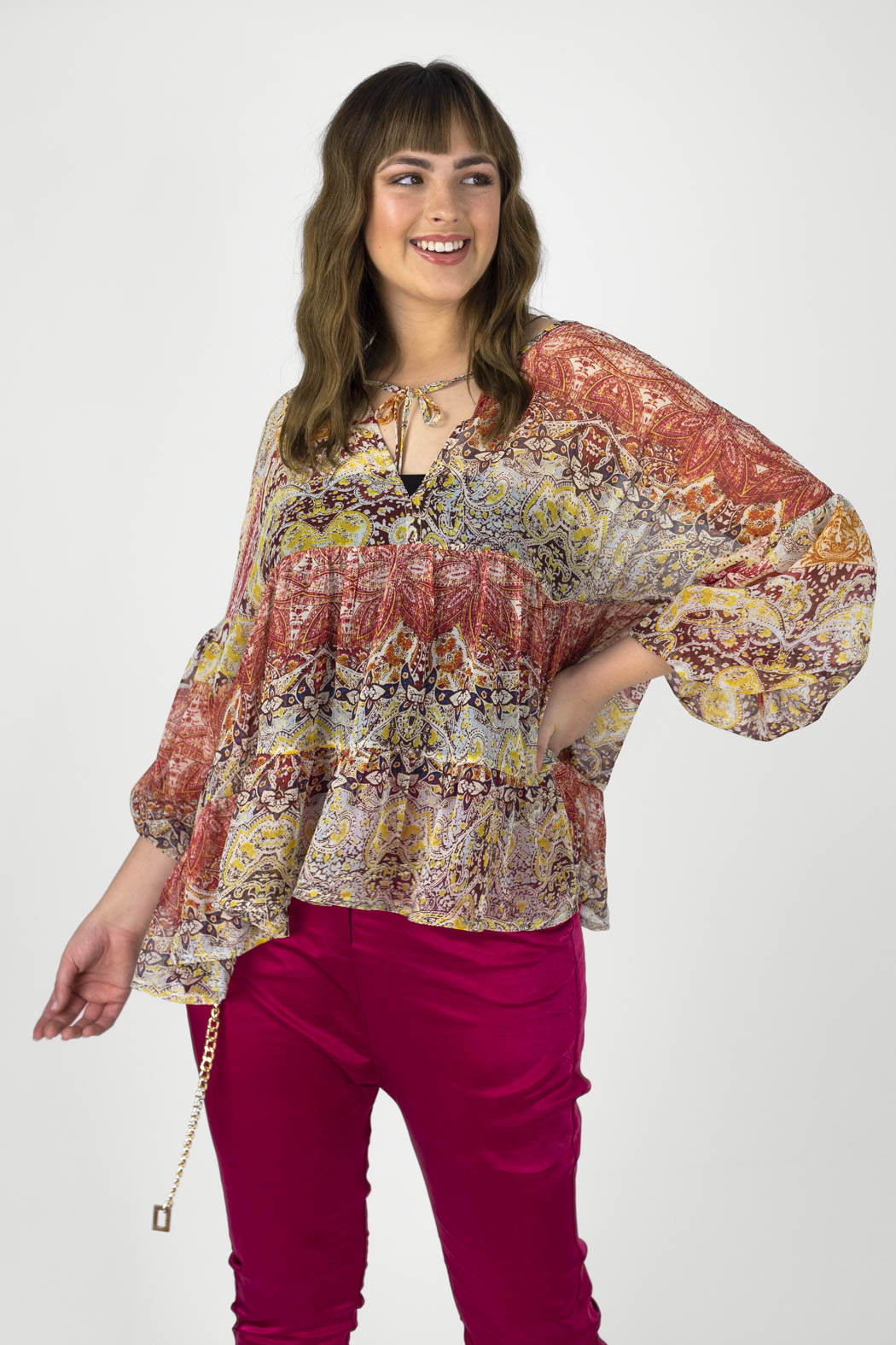 Red Tiered Blouse - FINAL SALE