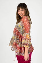 Red Tiered Blouse - FINAL SALE