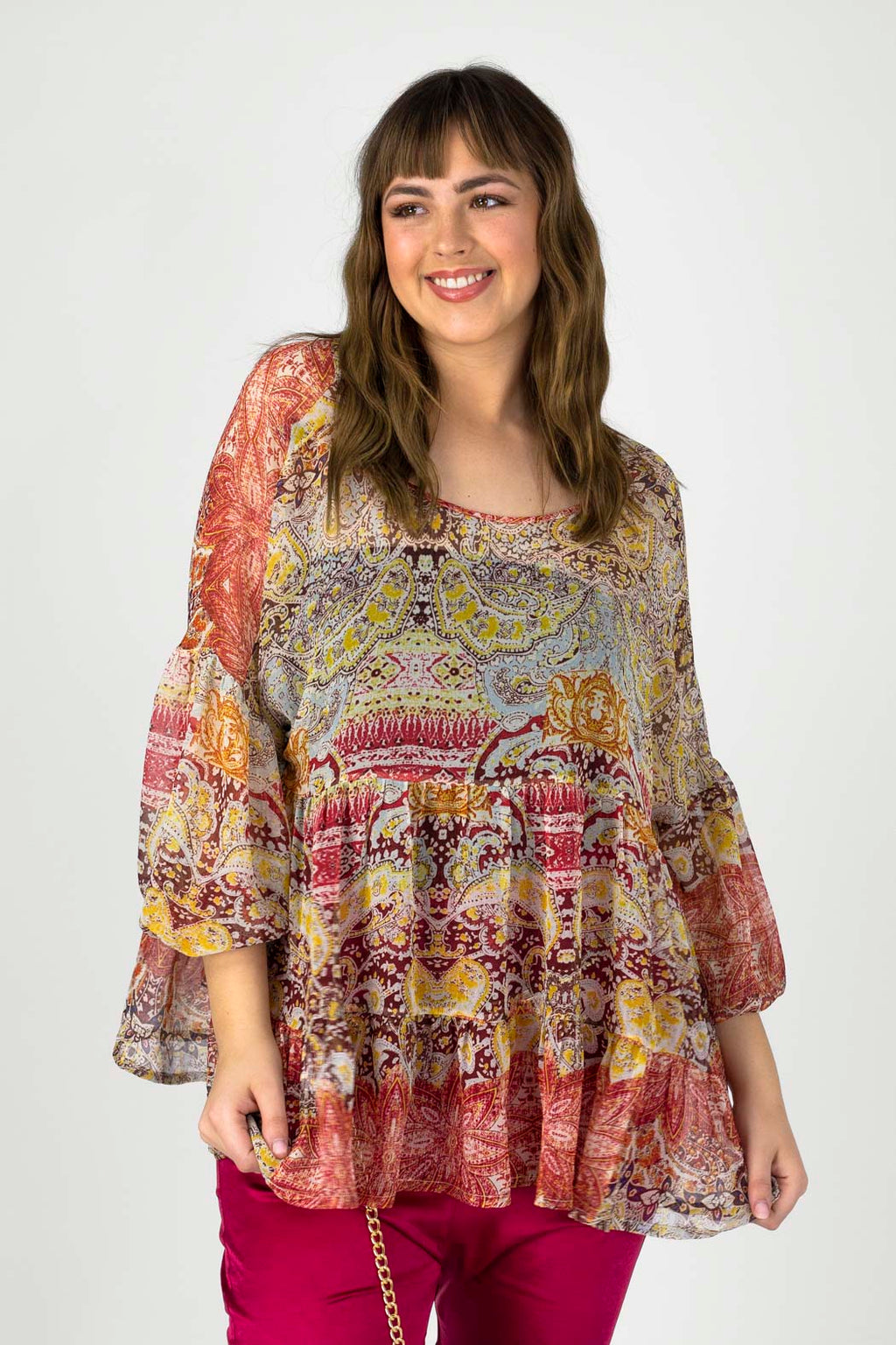 Red Tiered Blouse - FINAL SALE