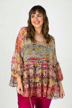 Red Tiered Blouse - FINAL SALE