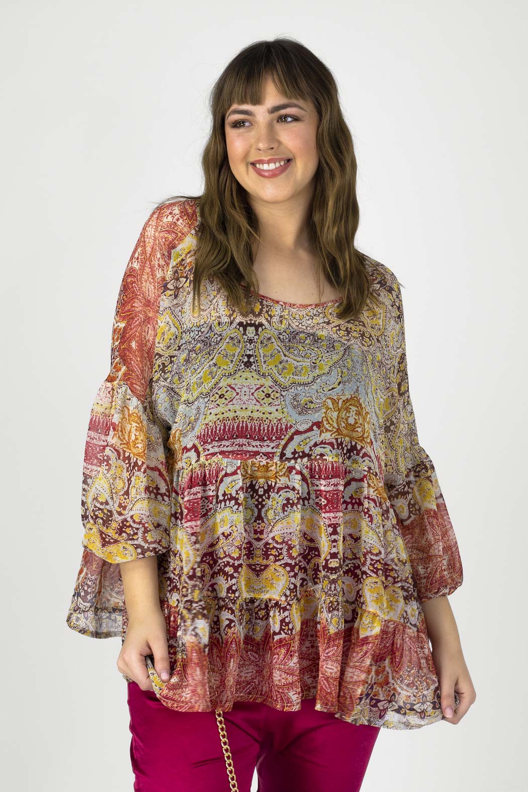 Red Tiered Blouse - FINAL SALE