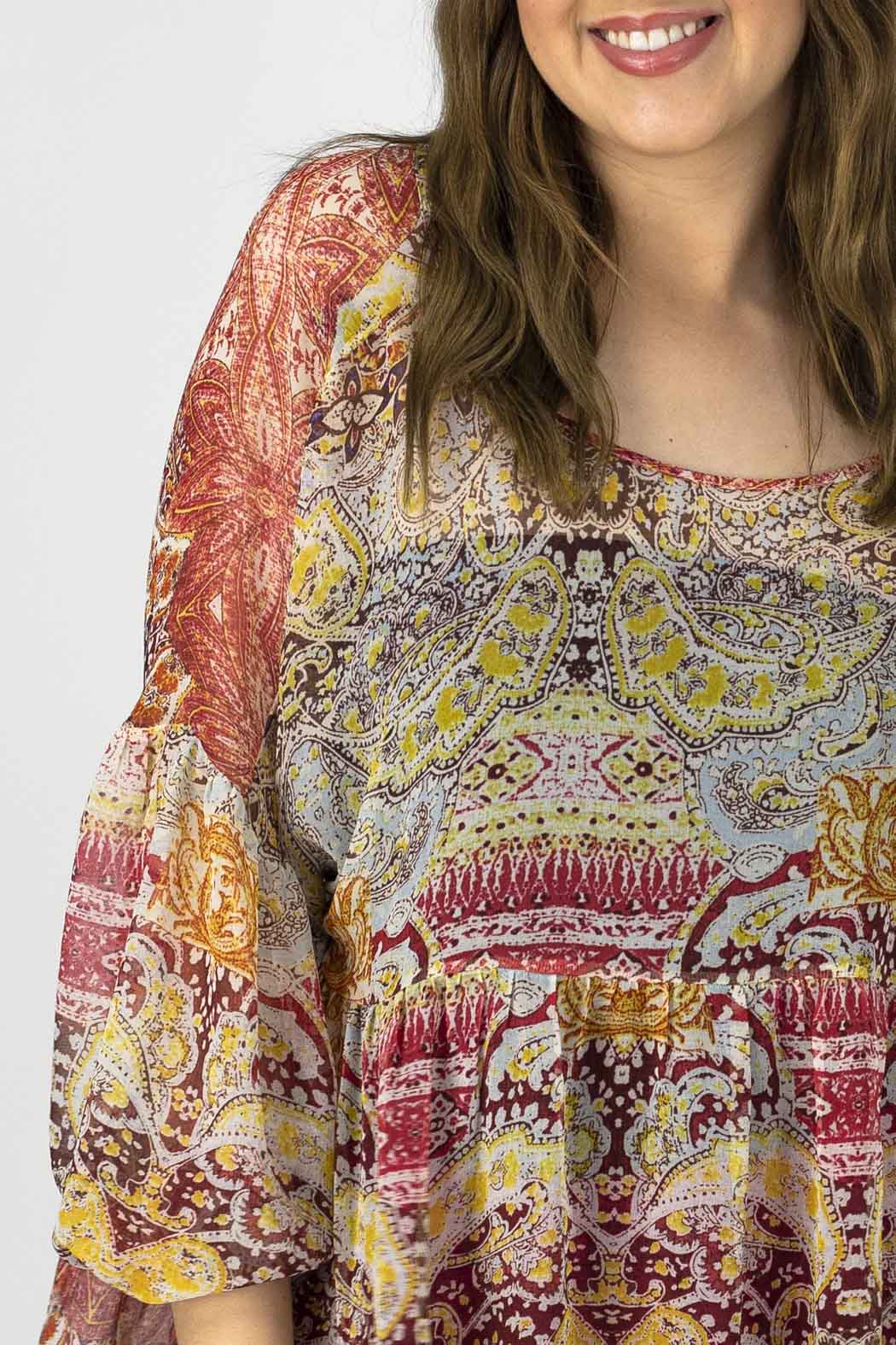 Red Tiered Blouse - FINAL SALE